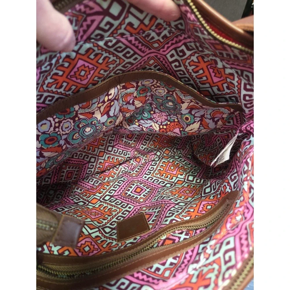Kalencom Amy Butler Fabric Hobo Shoulder Bag Purse Pink‎ FloralHTF